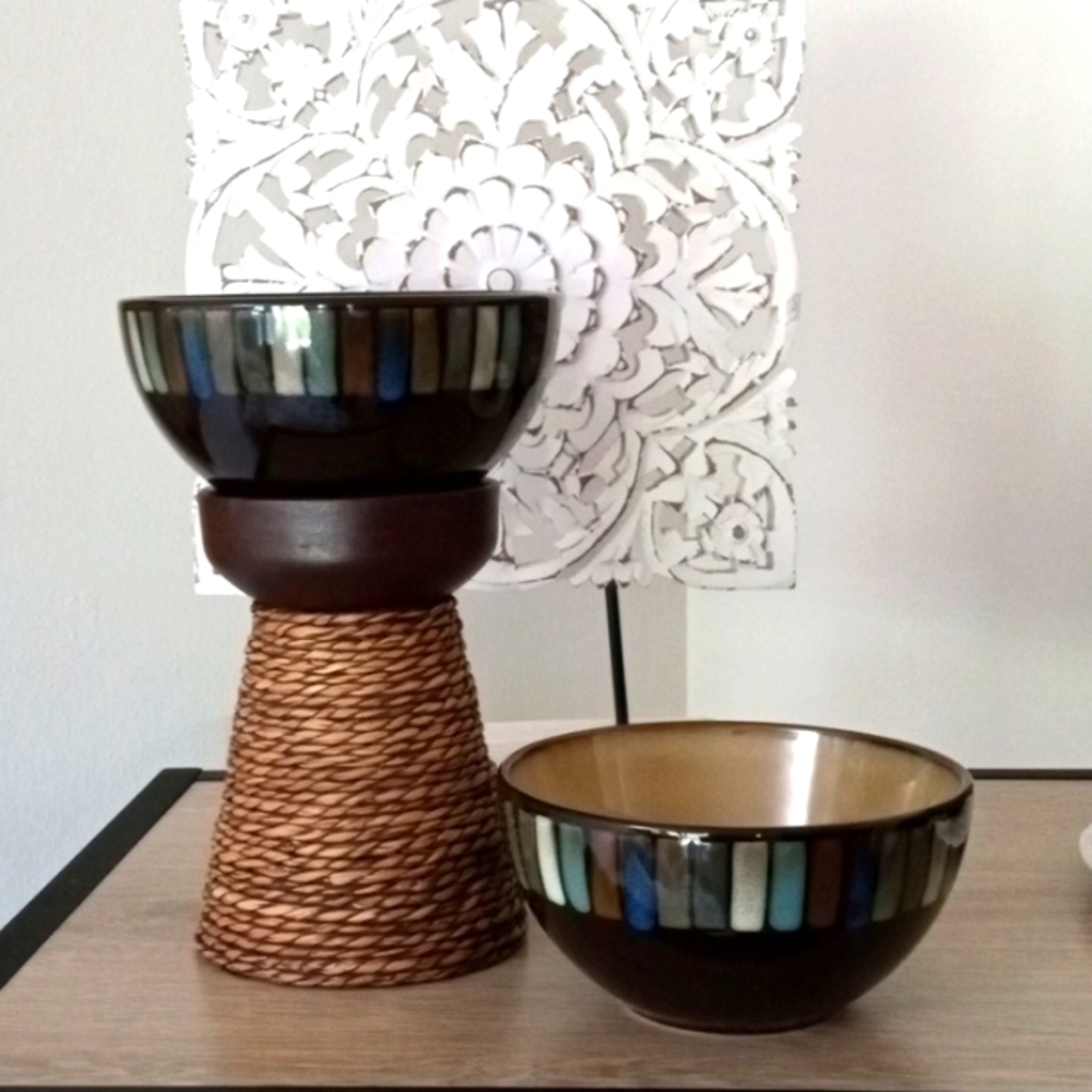 Set of Two (2) SONOMA LIFE+STYLE - VALLEJO BLUE 💙 Decorative Serving Bowls